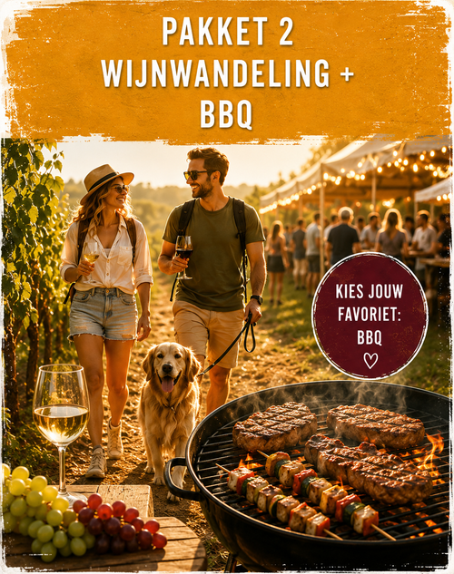 Belgische Wijnwandeling - zat 26 sept en zon 27 sept - Wijnen, streekbier of Alcoholvrij + Bbq of Paella (vanaf11u)